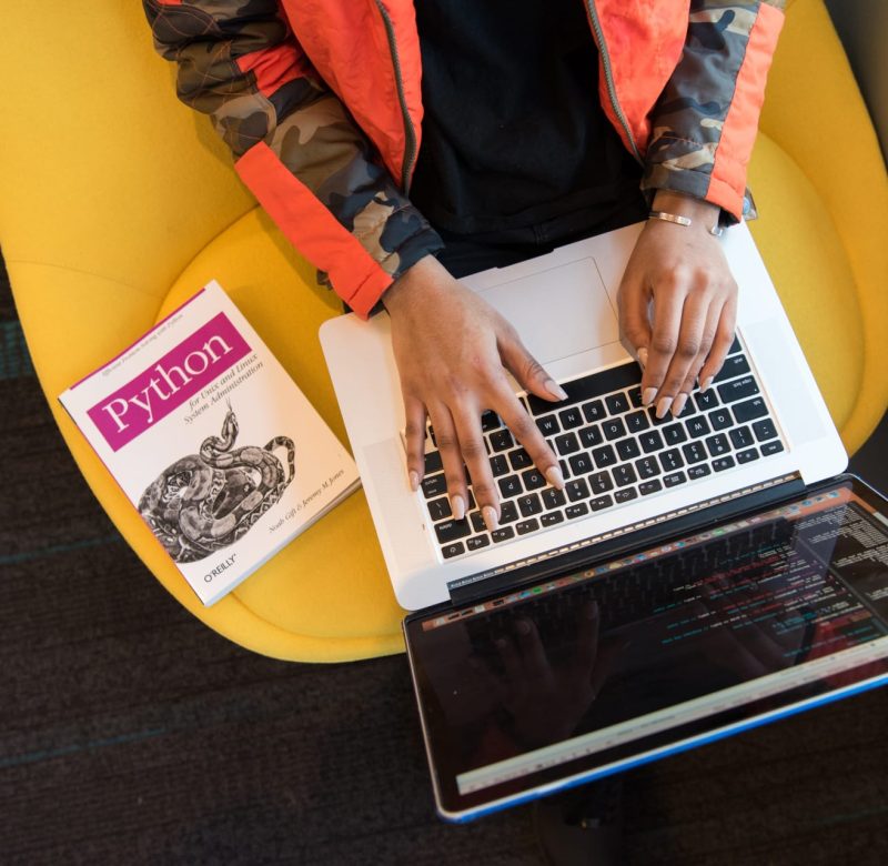 girl working on laptop
